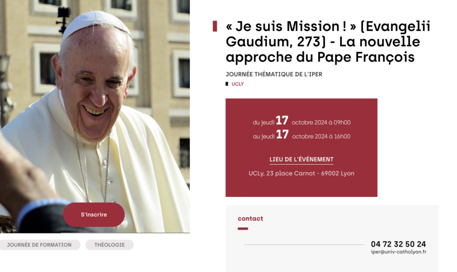 « Je suis Mission ! » (Evangelii Gaudium, 273) – La nouvelle approche du Pape François